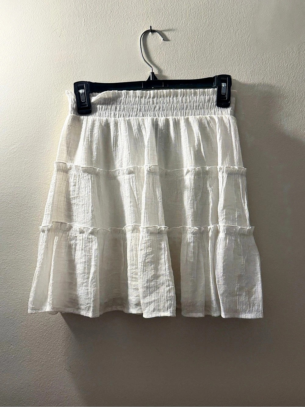 BCX Tiered Mini Skirt White Small Like New